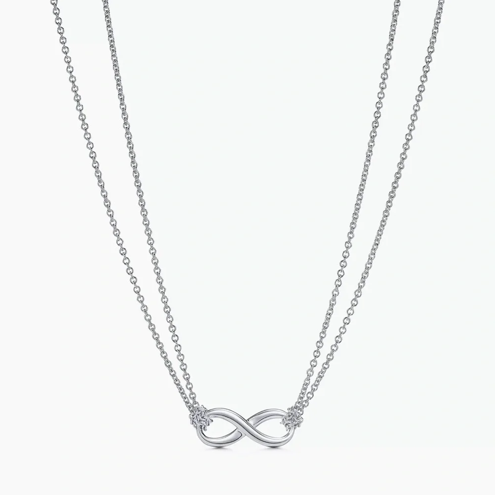 Full inclusion🌼🌸Tiffany & Co. Infinity Silver Necklace W/ Pouch-No callouts- - Picture 9 of 11